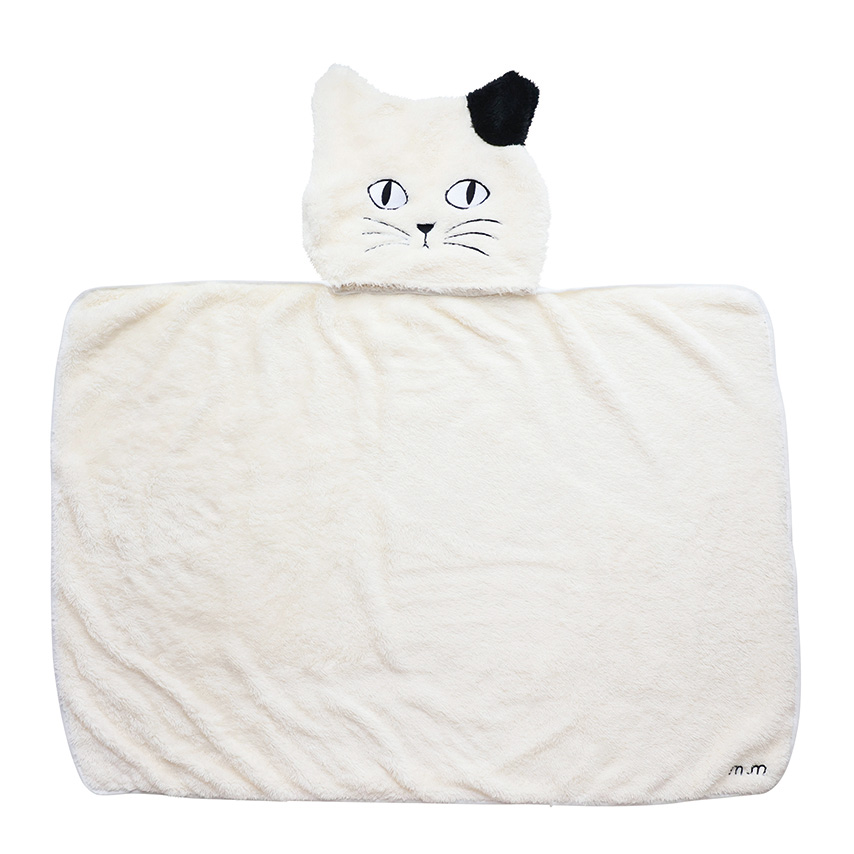 ネコ美様 Matsuo Miyuki Cat Face Blanket Beige | 8000000works | エイト